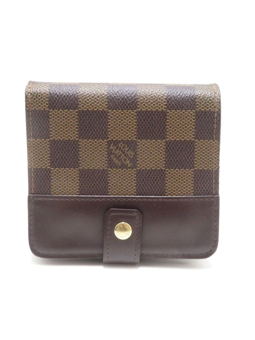 Louis Vuitton Compact Zip Damier Bifold Wallet Canvas Brown